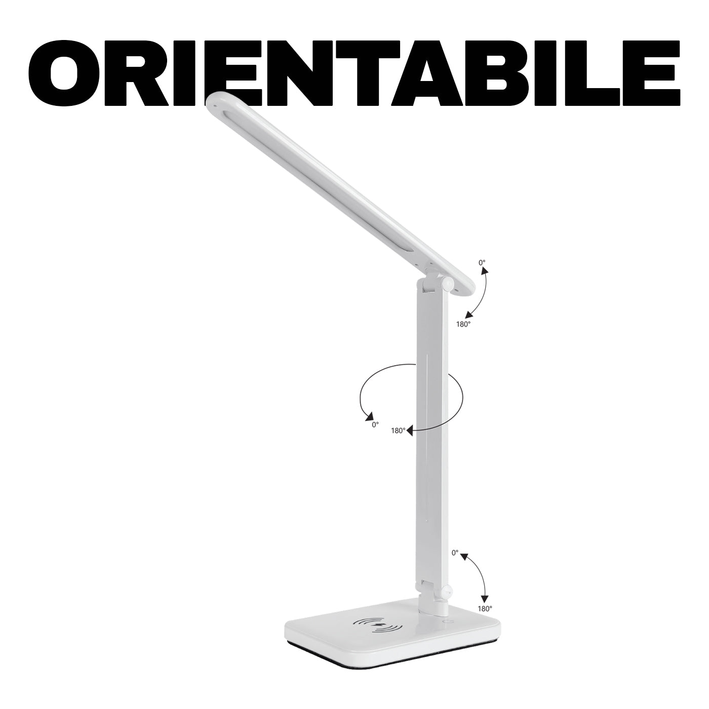 Lampe de table LED Alcapower Vera avec chargement sans fil, 250 lumens, lampe orientable à 180°, lampe à intensité et température réglables de 3000K à 6000K