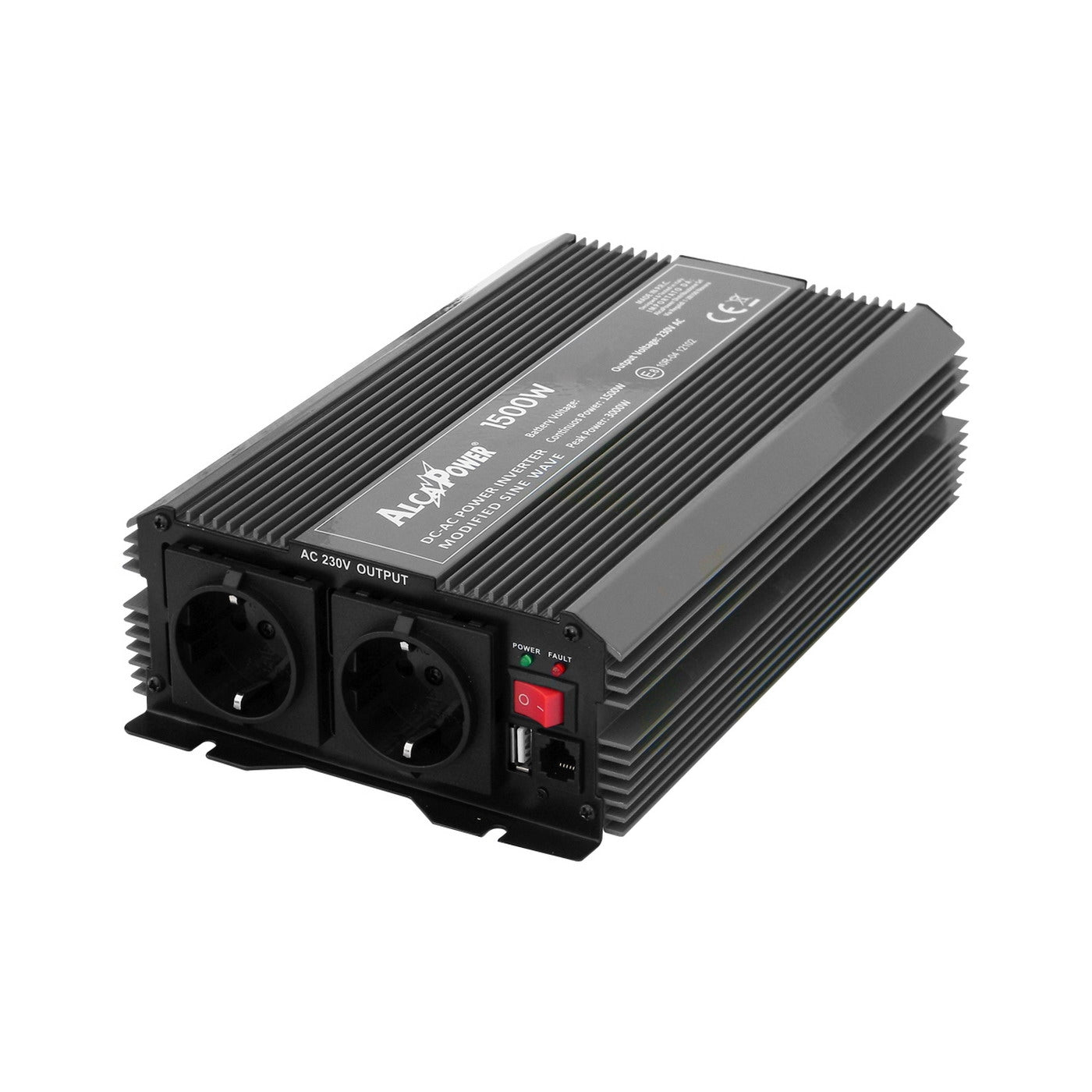 Alcapower Inverter soft start 1500W, Input 24V DC, Out 230V AC, convertitore di corrente, allarme e spegnimento automatico