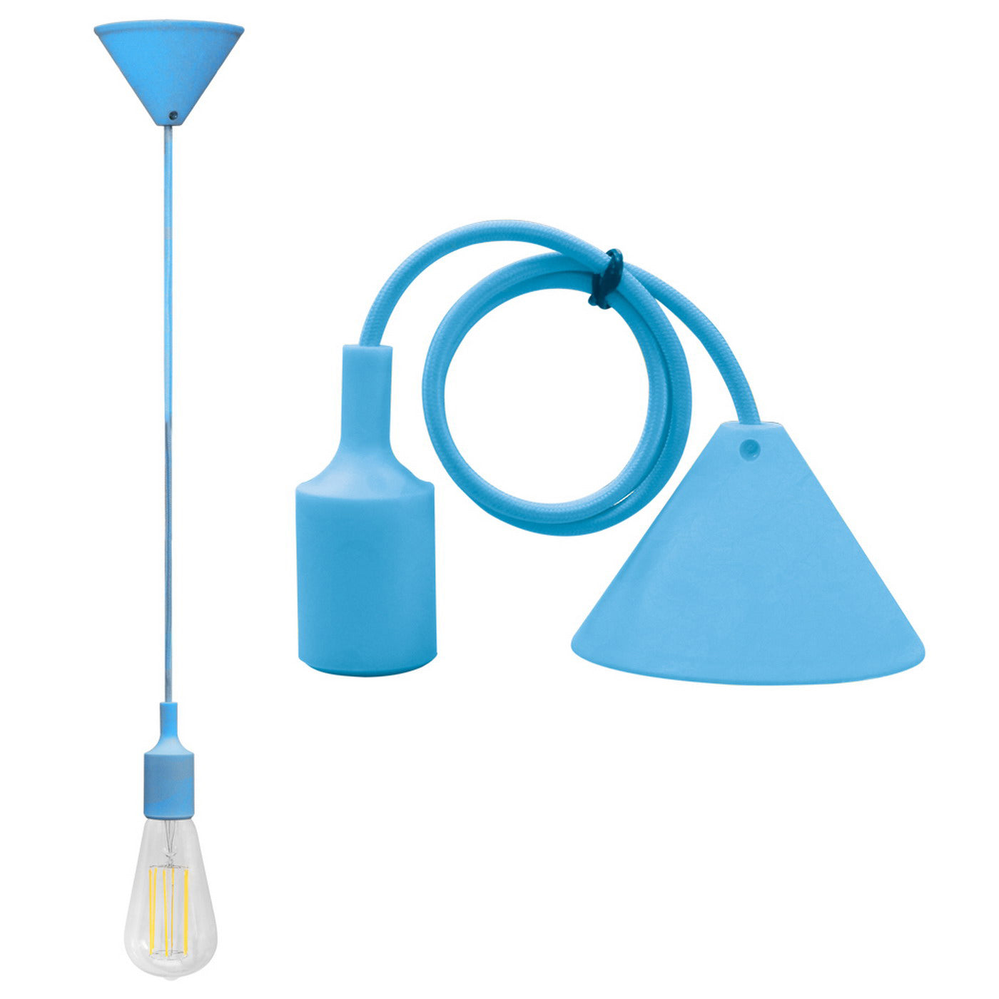 Suspension de plafond Alcapower avec câble et douille E27, lustre de différentes couleurs, 60W, 1 mètre