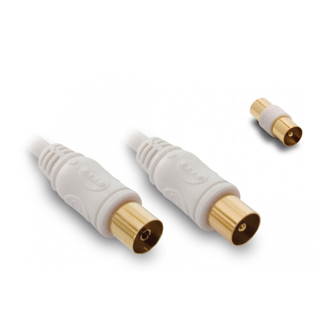Metronic TV Coaxial Extension Cable + Adapter (M/F) White, TV Antenna Cable, 25m