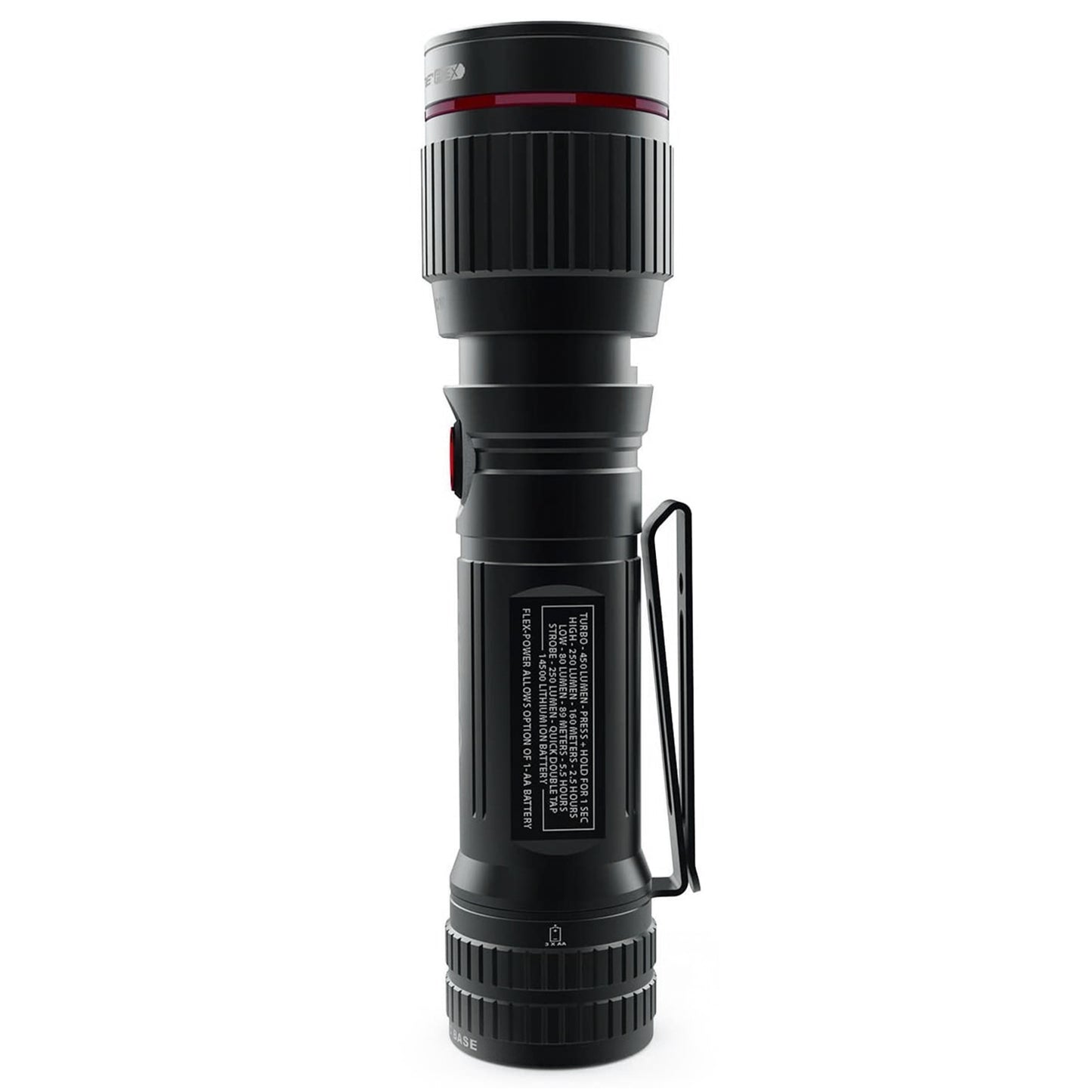 NEBO Torcia portatile a batteria con clip, 500 Lumen, base magnetica, torcia impermeabile, lampada con 4 modalità di luce