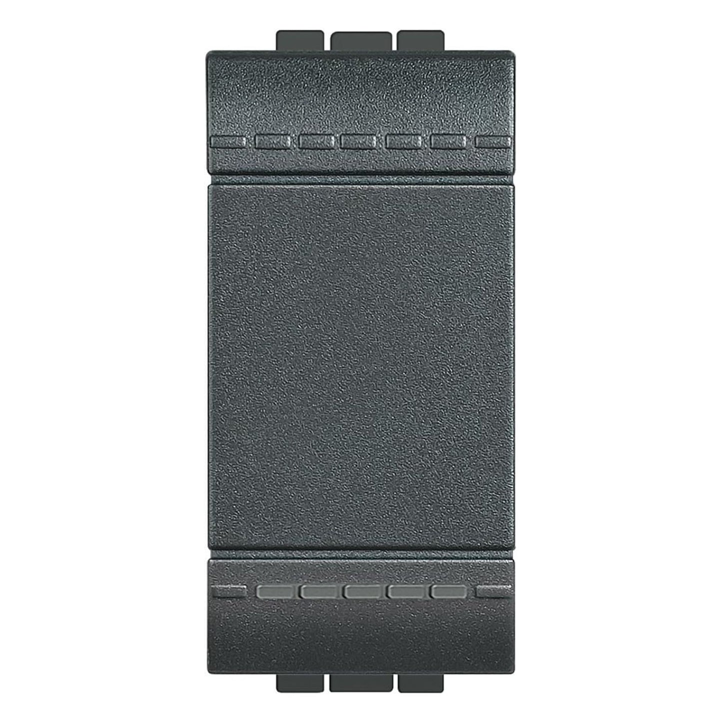 Bticino interruttore 1P 250 Vac 6 Ax, pulsante basculante, tasto on e off, colore antracite, serie living