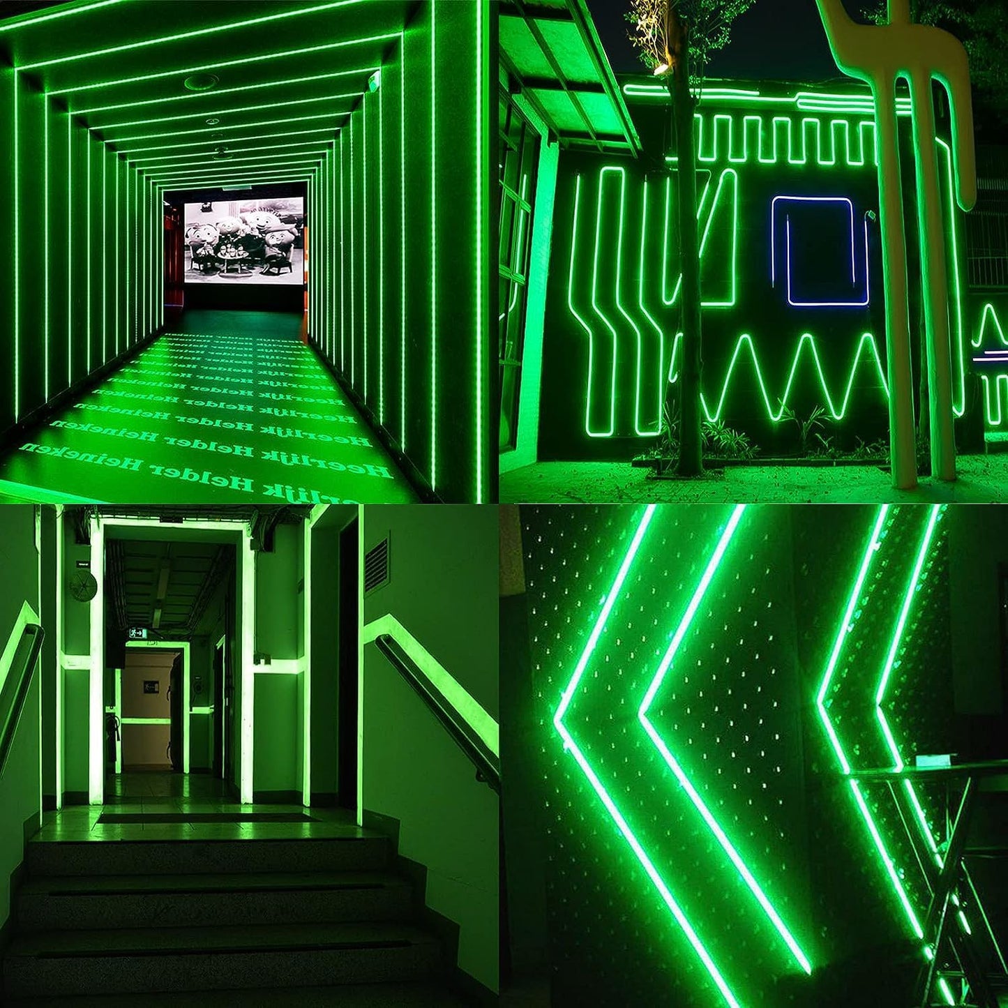 Bande LED GBC Neon, bande LED de 5 mètres, couleur verte pour intérieur et extérieur IP67, séparable tous les mètres, bande LED flexible