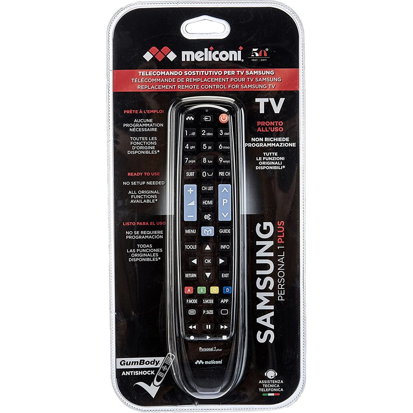 Meliconi telecomando sostitutivo per tv SAMSUNG, telecomando pronto all'uso non richiede programmazioni