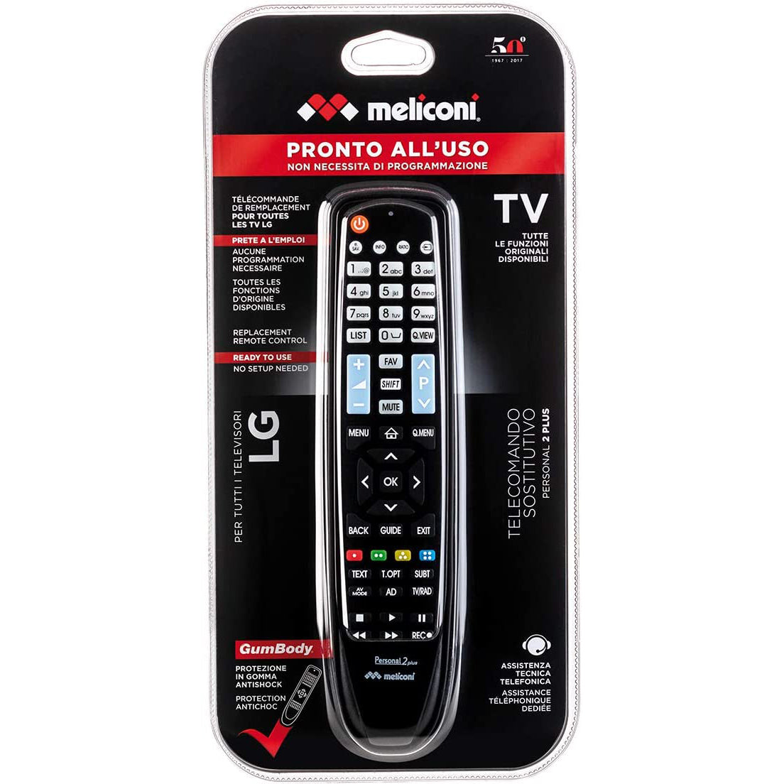 Meliconi replacement remote control for LG TVs, ready-to-use remote control, no programming required