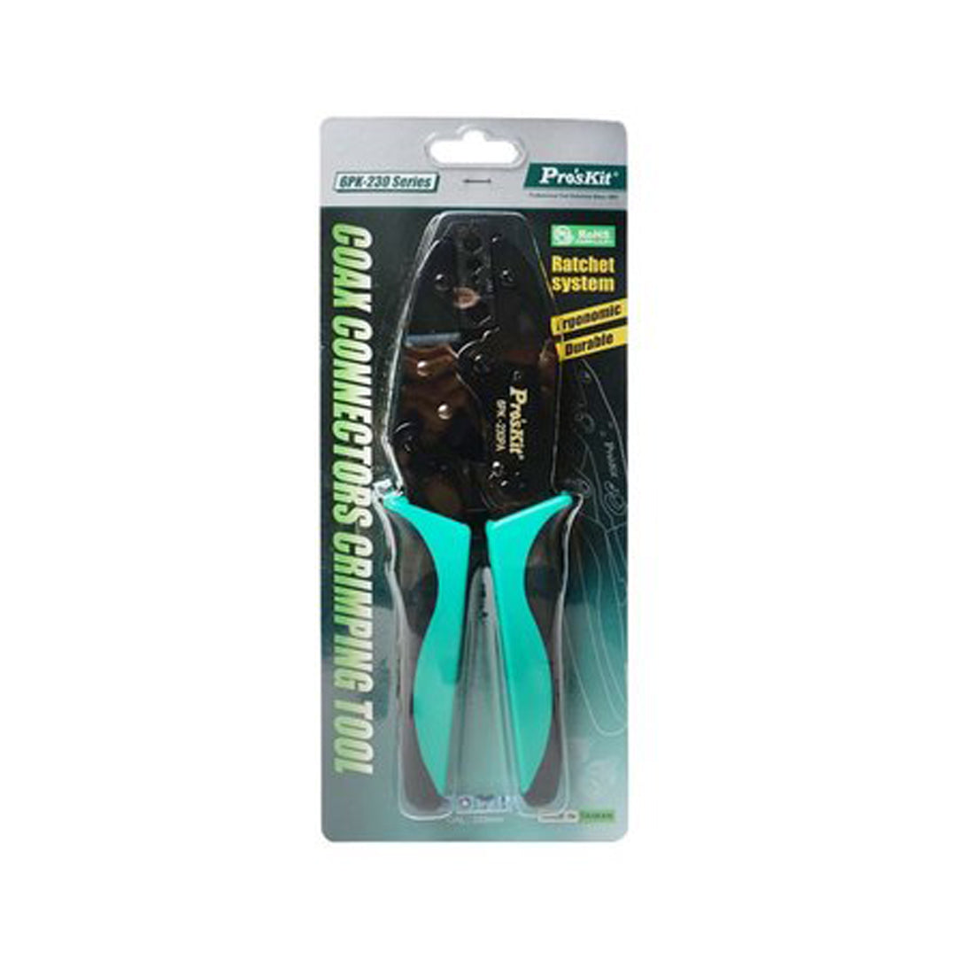 PRO'SKIT Pinza crimpatrice in acciaio al carbonio per terminali non isolati capicorda cavi