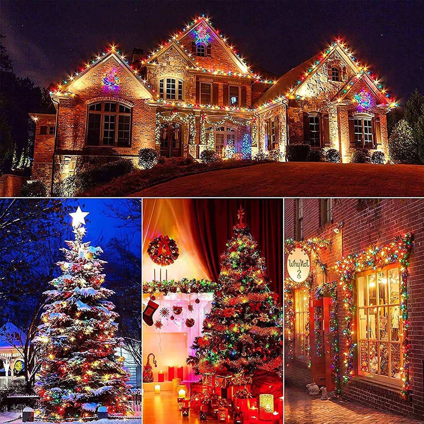 GESCO Catena luminosa esterno 14m, luci led con 8 funzioni, 180 led multicolore, luci led decorative Natale, illuminazione casa, ghirlanda luce