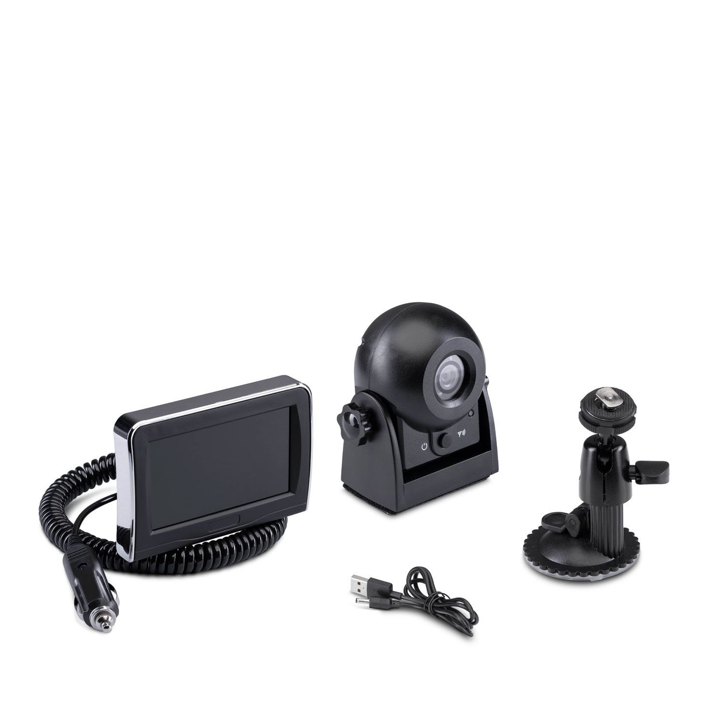Midland Wireless RV Dash Cam with Monitor, Adjustable Reversing Camera with Magnetic Base, Plug and Play for Motorhome, Caravan or Caravan