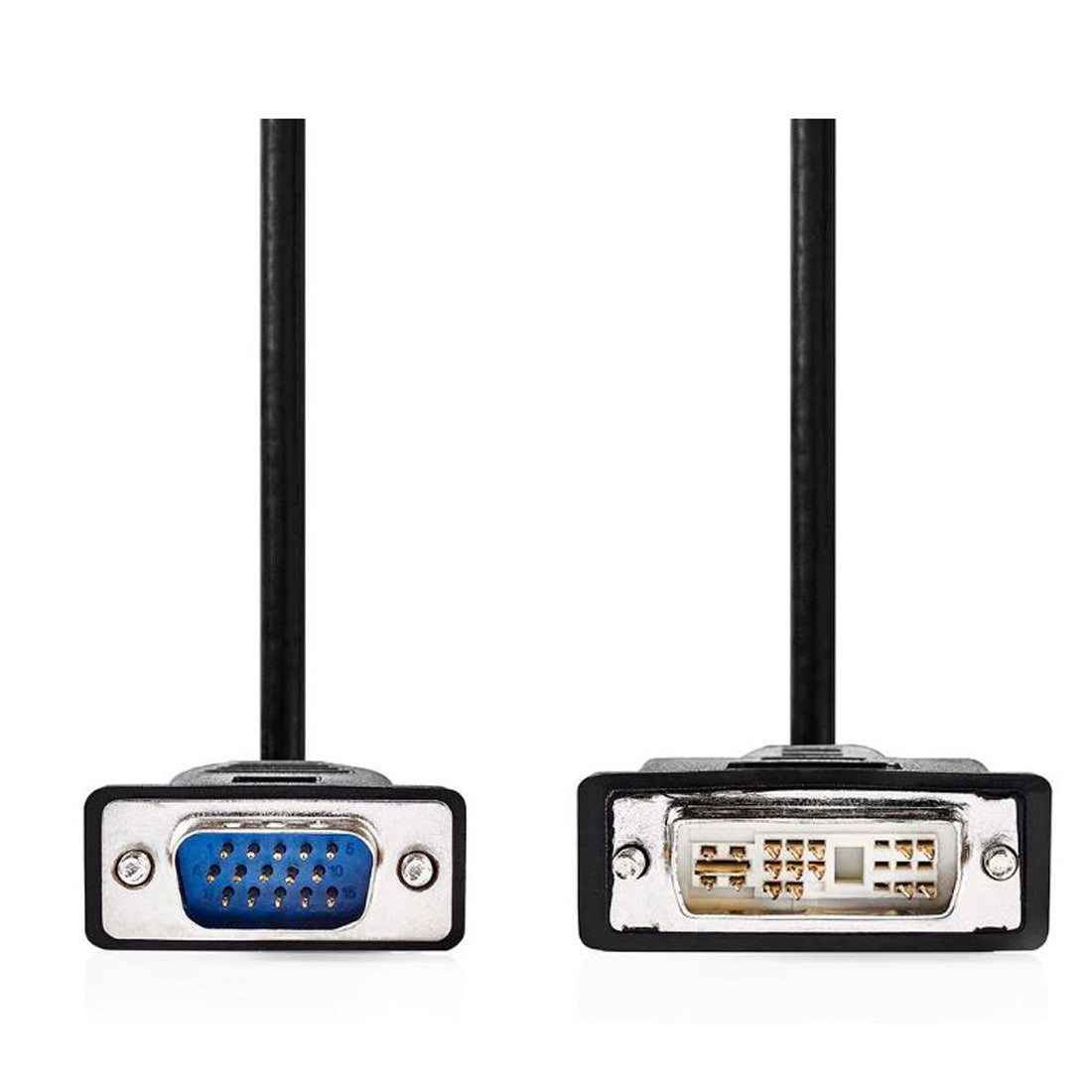 Câble adaptateur Nedis DVI-A 12 + 5 mâle vers VGA mâle, nickelé 2 mètres