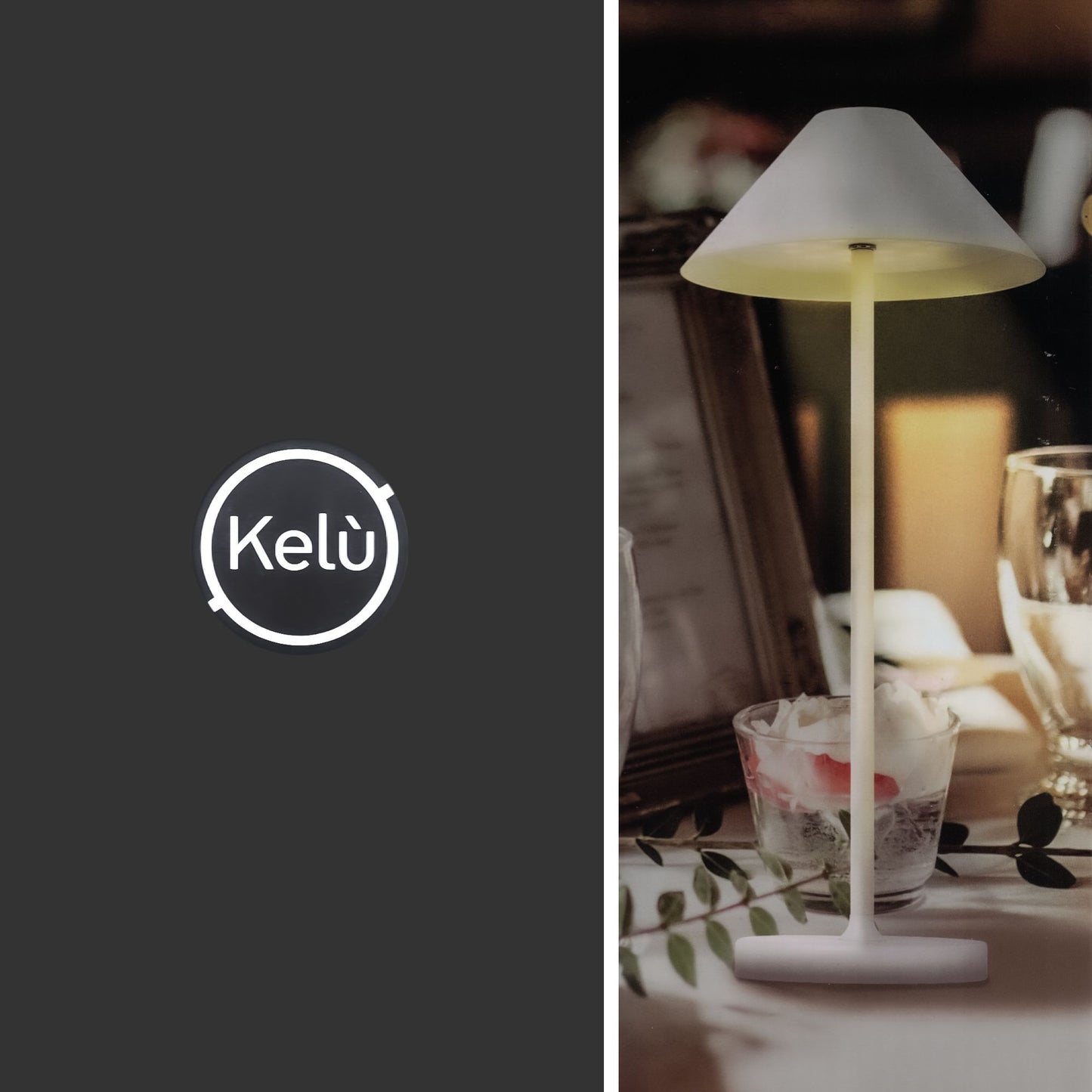 Kelù Lampada LED da tavolo portatile, per esterni a batteria usb ricaricabile H35 cm, lampada senza fili bianca