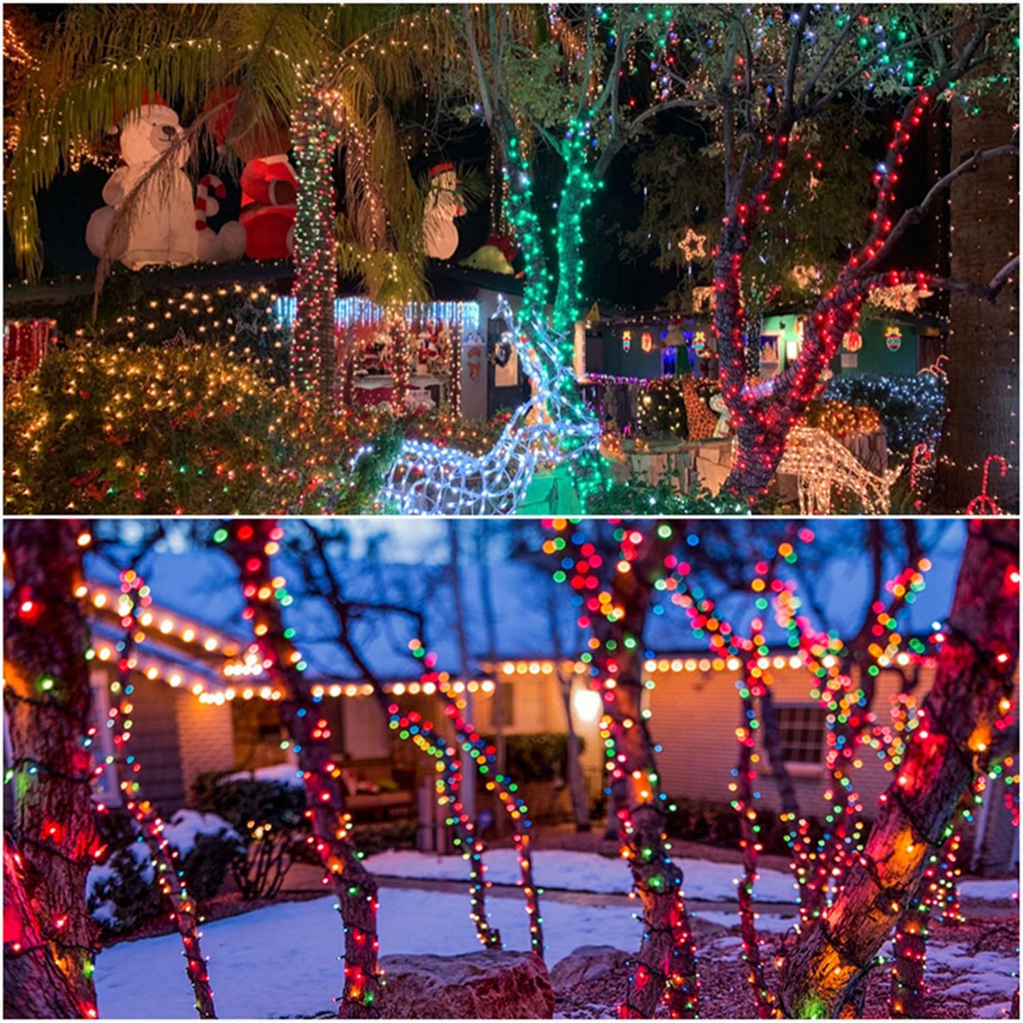GESCO Catena luminosa interno / esterno 9m, luci led con 8 funzioni, 100 led rossi, luci led decorative Natale, illuminazione casa, ghirlanda luce