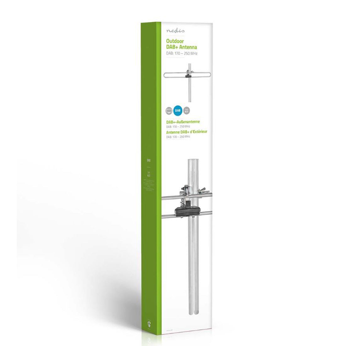 NEDIS Antenna DAB da esterno, Amplificazione max. 4dB, con ricezione fino a 50 Km