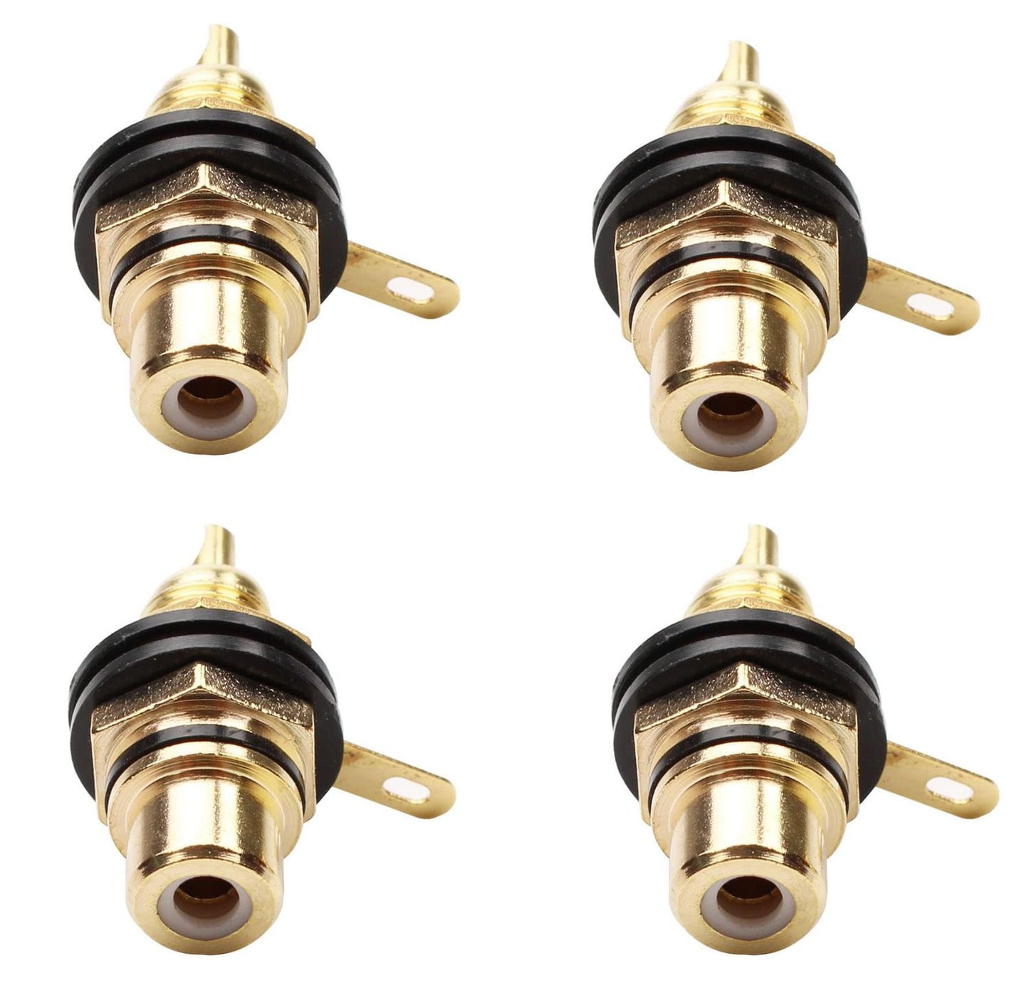 Life Gold panel RCA socket connector, female RCA connectors, 4 pieces