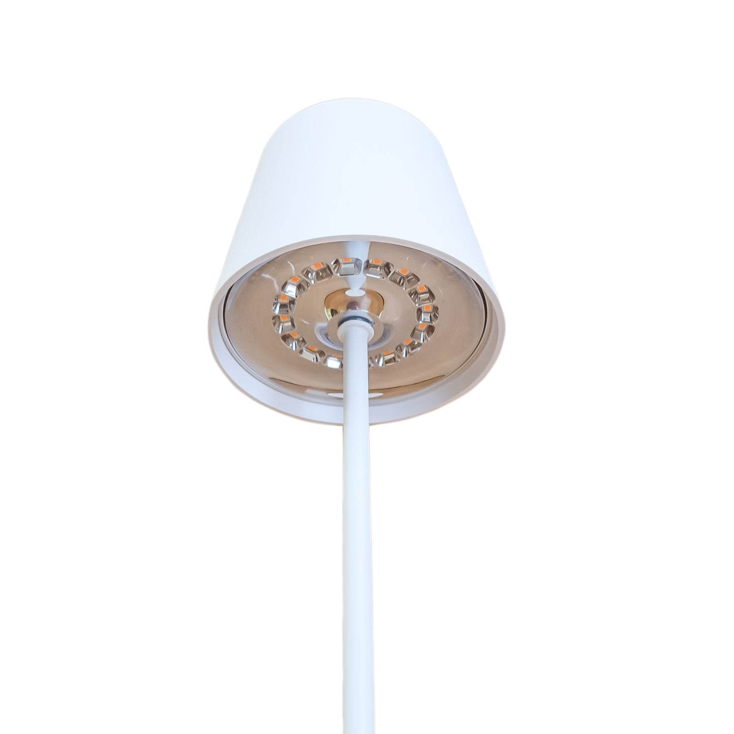 JOlight Lampada da tavolo LED a batteria ricaricabile, abajures bianco in alluminio, interruttore touch, intensità luminosa dimmerabile