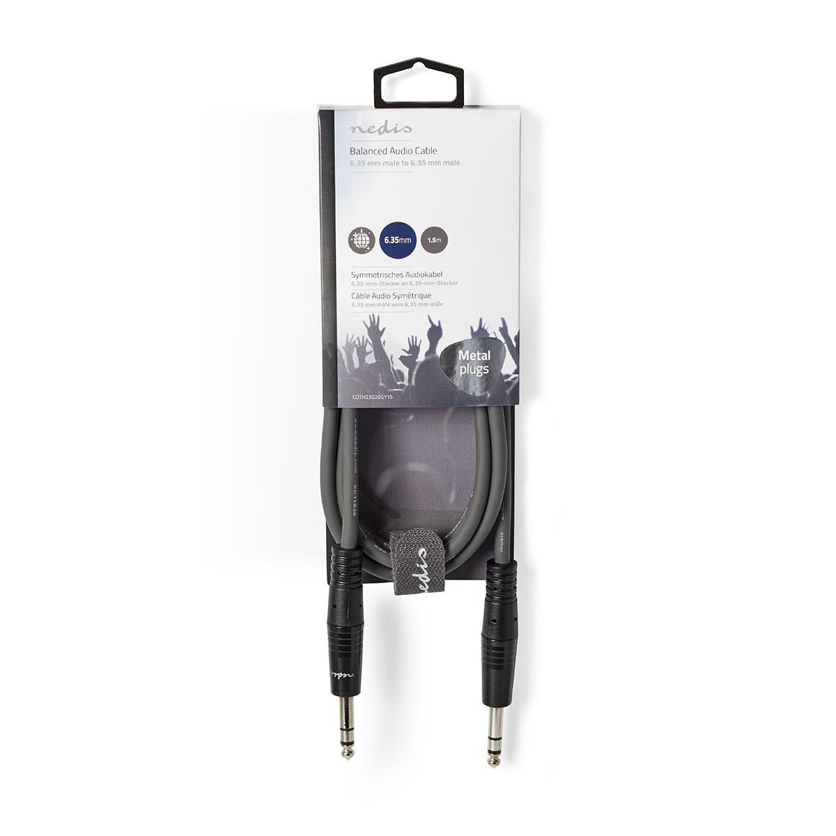 Câble audio NEDIS, câble audio mâle à mâle, connecteur Toslink 6,35 mm, 1,5 mètres