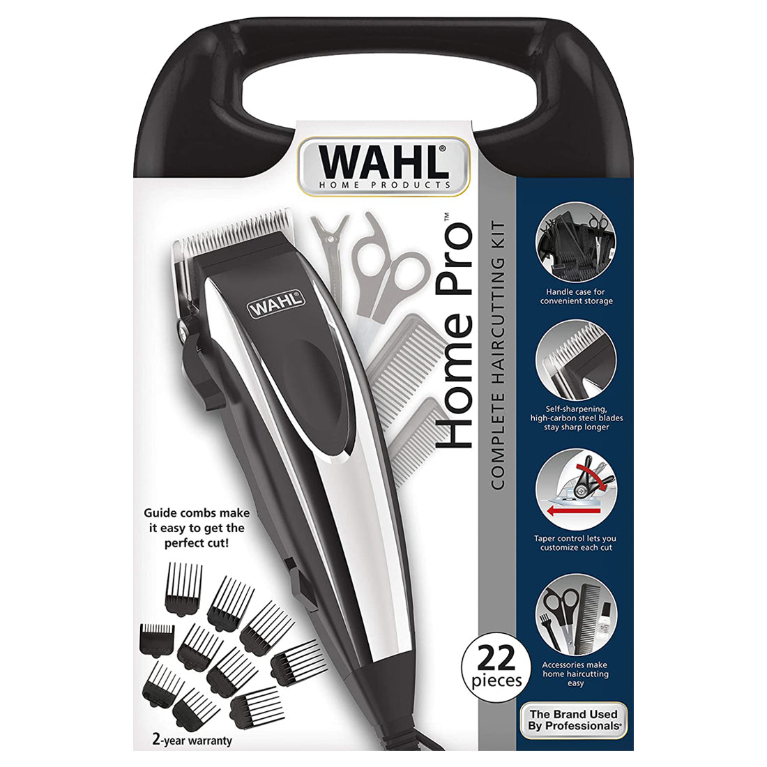 Wahl Home Pro 2616 Kit Rasoio elettrico con filo con 21 accessori, tosatore con testina di precisione, taglia capelli regola barba professionale, olio per meccanismi incluso