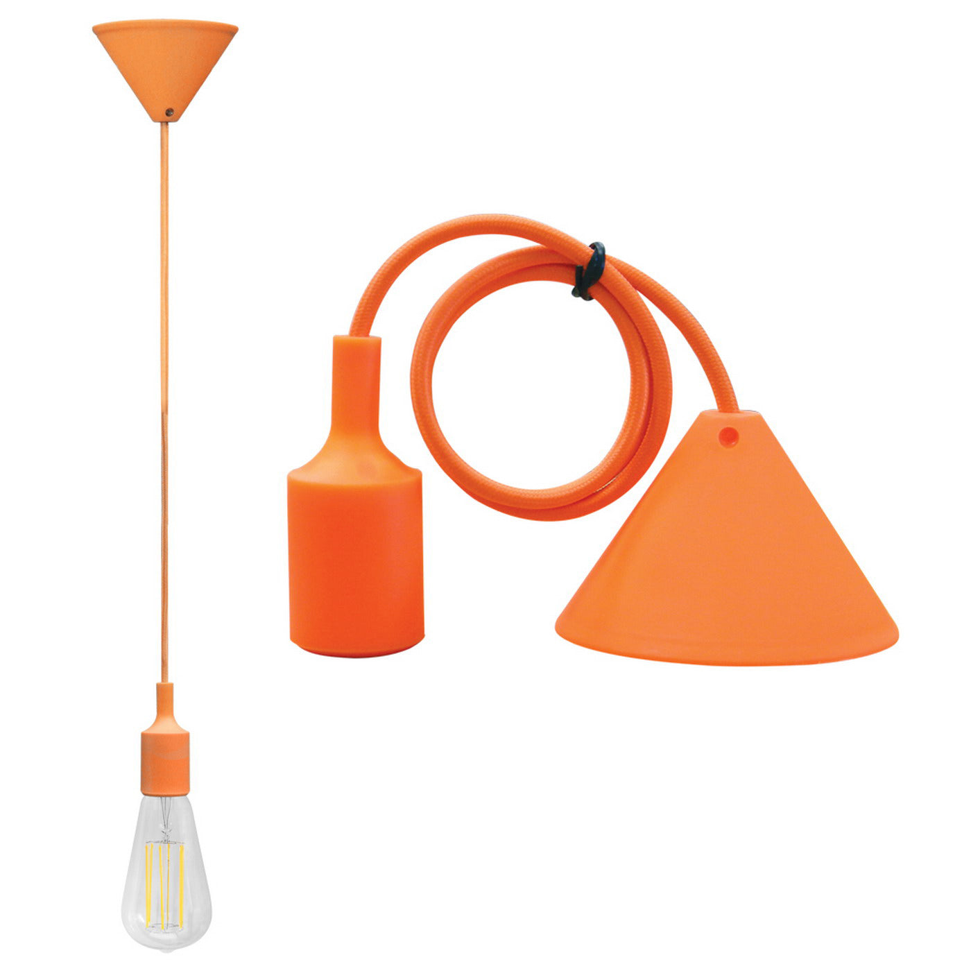Suspension de plafond Alcapower avec câble et douille E27, lustre de différentes couleurs, 60W, 1 mètre
