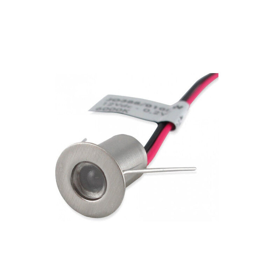Alpha Elettronica Faretto LED 0,2W 12 Vdc 11,5-12,5Vdc, in alluminio luce fredda, faretto da soffitto
