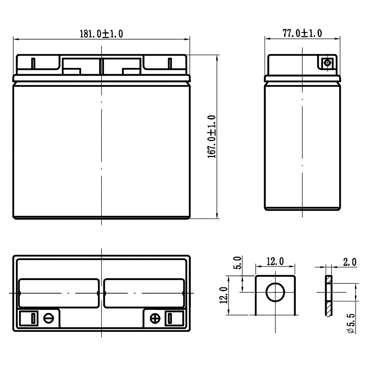 SKB Batteria al piombo SK12-18, batteria ricaricabile 12V 18AH serie SK, tecnologia AGM piastra piana regolate con valvola