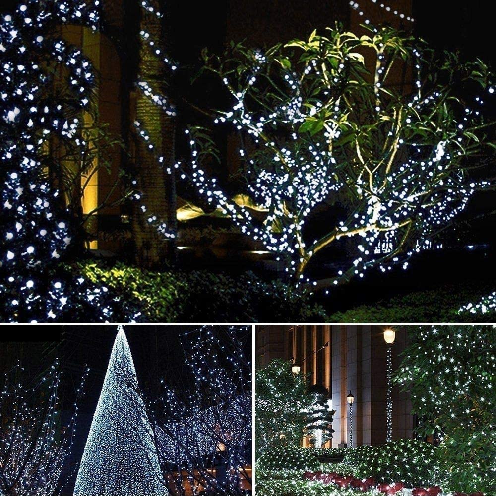 GESCO Catena luminosa interno / esterno 18,75 m, luci led con 8 funzioni, 450 led colore bianco, luci led decorative Natale, illuminazione casa, ghirlanda luce