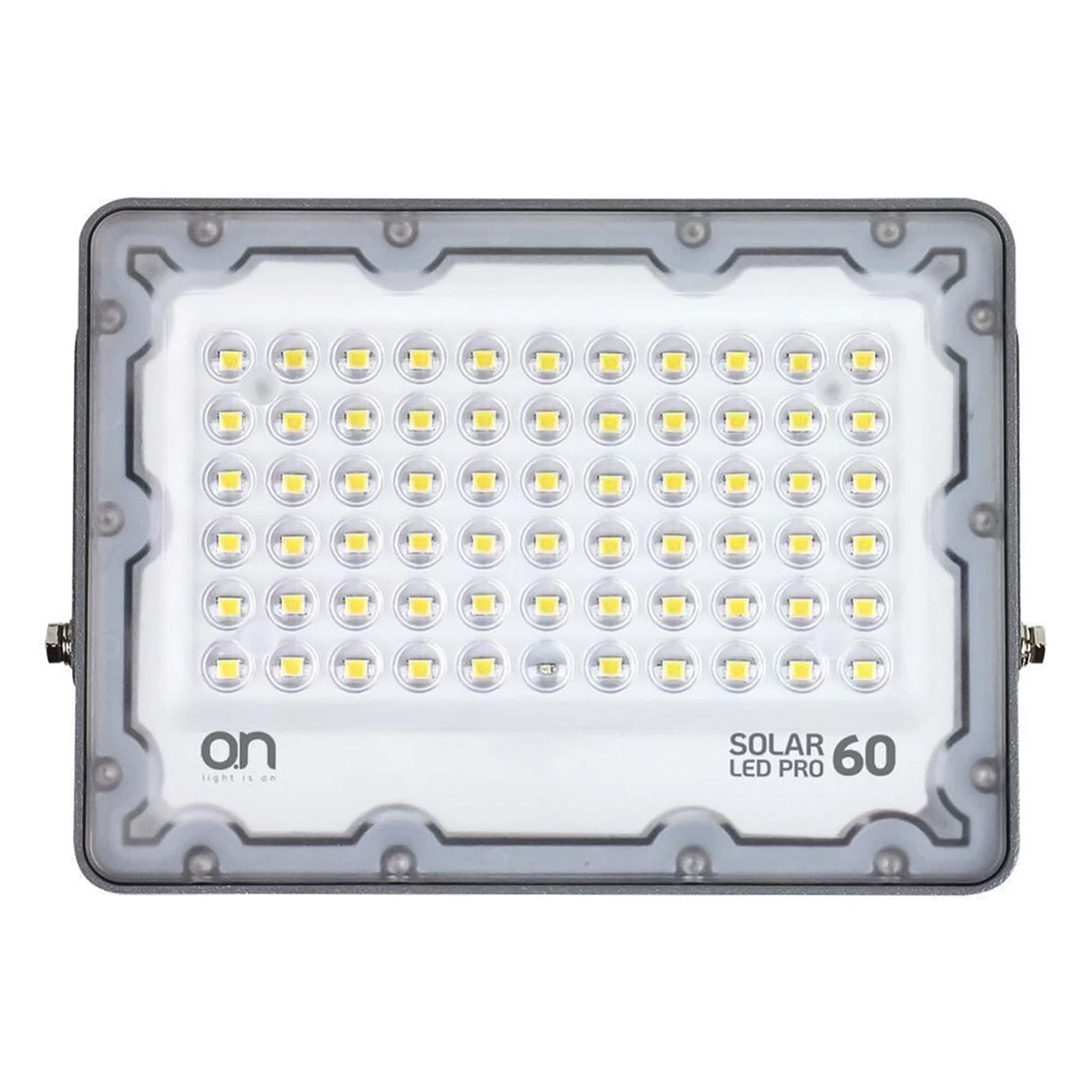 O.N Faretto solare da esterno con luce fredda, faro led con pannello solare e sensore per accensione automatica, lampada led da parete con fotovoltaico 4000K 1200lm