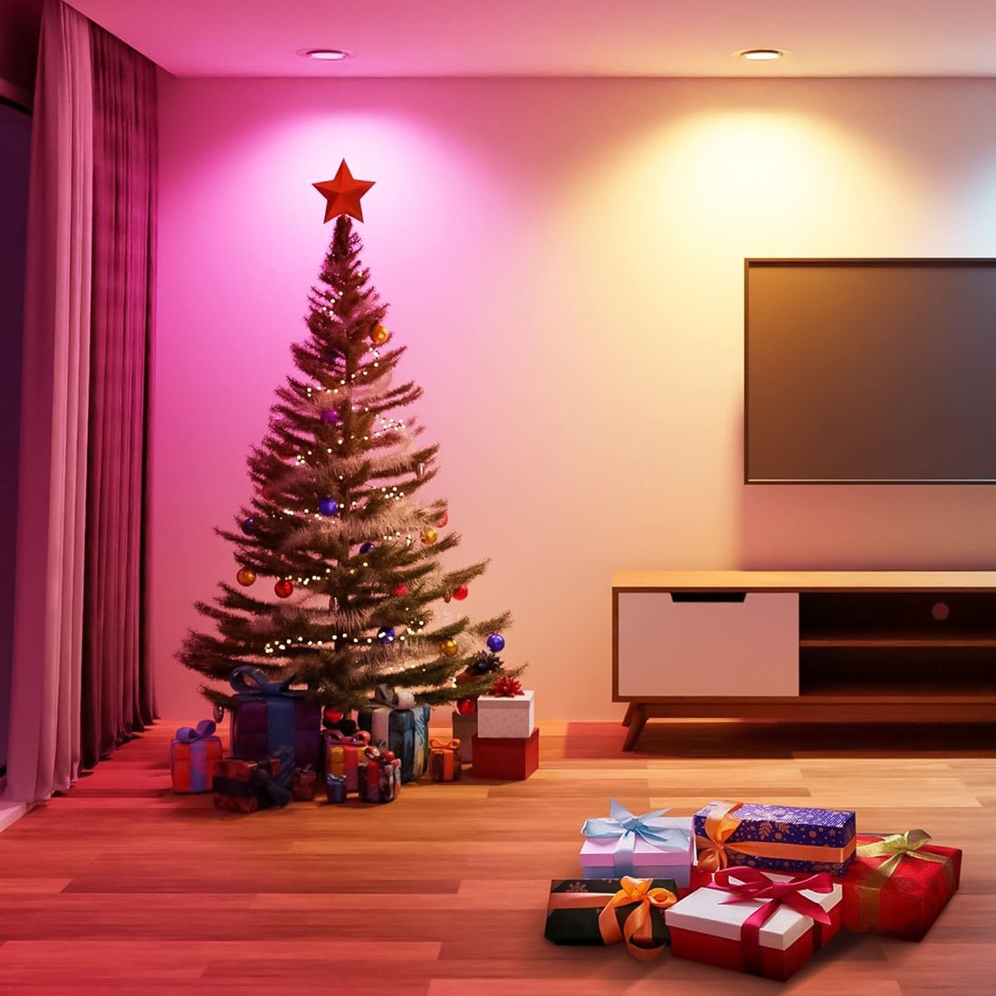 ON Spot WiFi intelligent, spot LED encastrable, ampoule à encastrer, commande vocale ou via application, lumières colorées RVB, 400 lumens, GU10