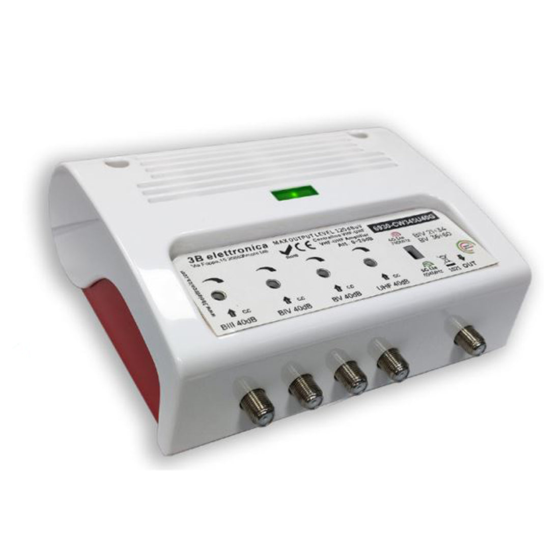3B Elettronica Centralino larga banda, amplificatore 2 UHF, centralina autoalimentata con fissaggio a muro, 4G/5G 6931 CW3UU40G