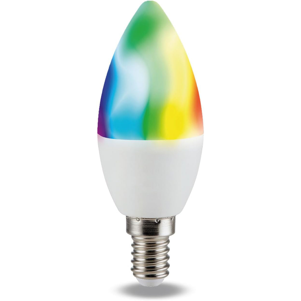 O.N Lampadina wifi smart, lampadina smart E14, controllo vocale e tramite app, lampadina dimmerabile luce colorata RGB, 470 lm