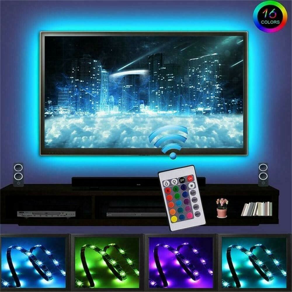 ON Kit de 2 bandes LED lumineuses de 50 cm SMD RGB pour rétroéclairage TV lumières colorées avec télécommande