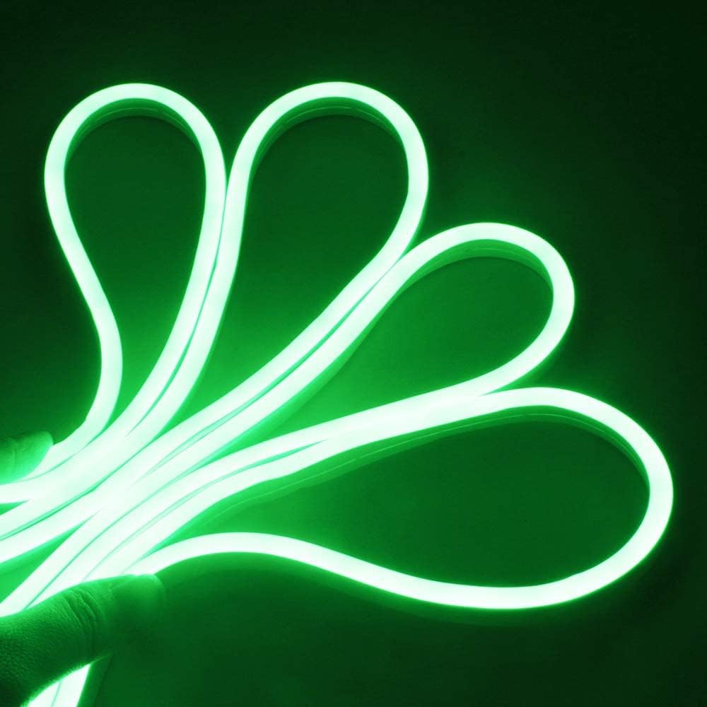 Bande LED GBC Neon, bande LED de 5 mètres, couleur verte pour intérieur et extérieur IP67, séparable tous les mètres, bande LED flexible