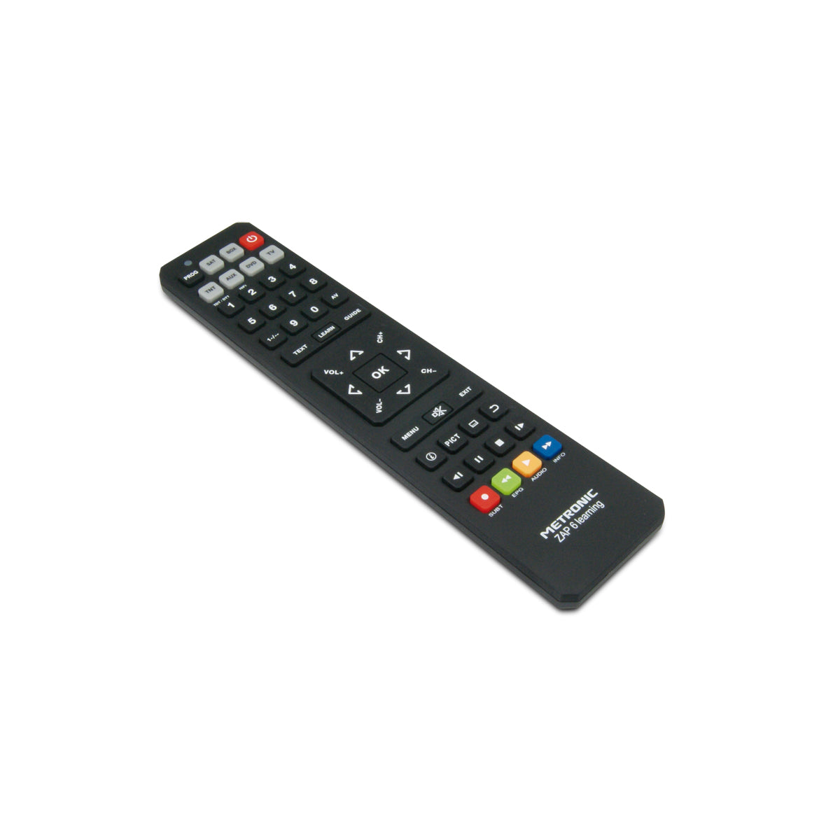 Metronic Zap 6 learning remote control for TV, 6 in 1, digital terrestrial and satellite, DVD and Aux