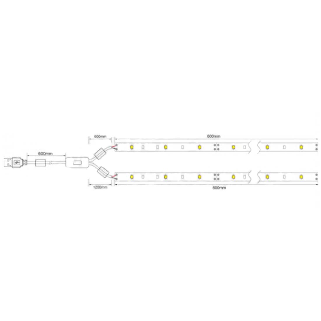 Jolight Kit de 2 bandes LED lumineuses de 60 cm pour rétroéclairage de télévision, couleur de lumière blanc chaud