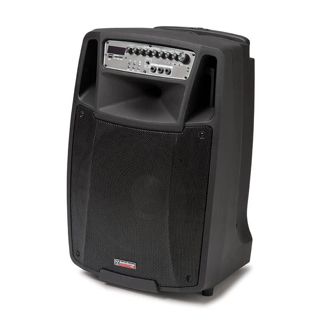 Audiodesign Pro Haut-parleur actif portable alimenté par batterie, haut-parleur actif avec microphones sans fil, haut-parleur woofer 380 mm, haut-parleur Bluetooth