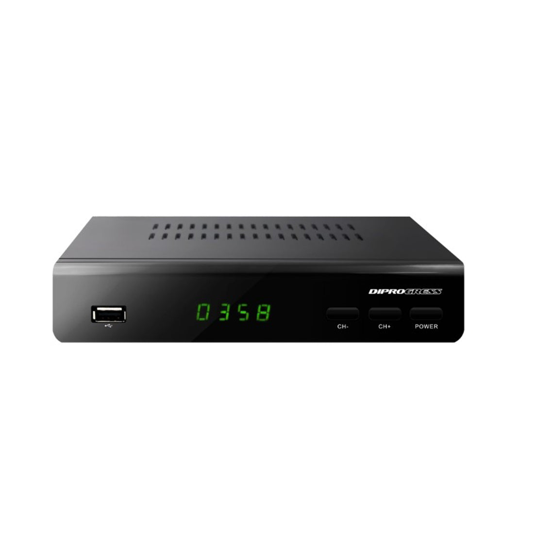 Diprogress Decoder T2 HEVC H265 PVR -12V - RCU 2IN1 con telecomando universale Tv + Decoder