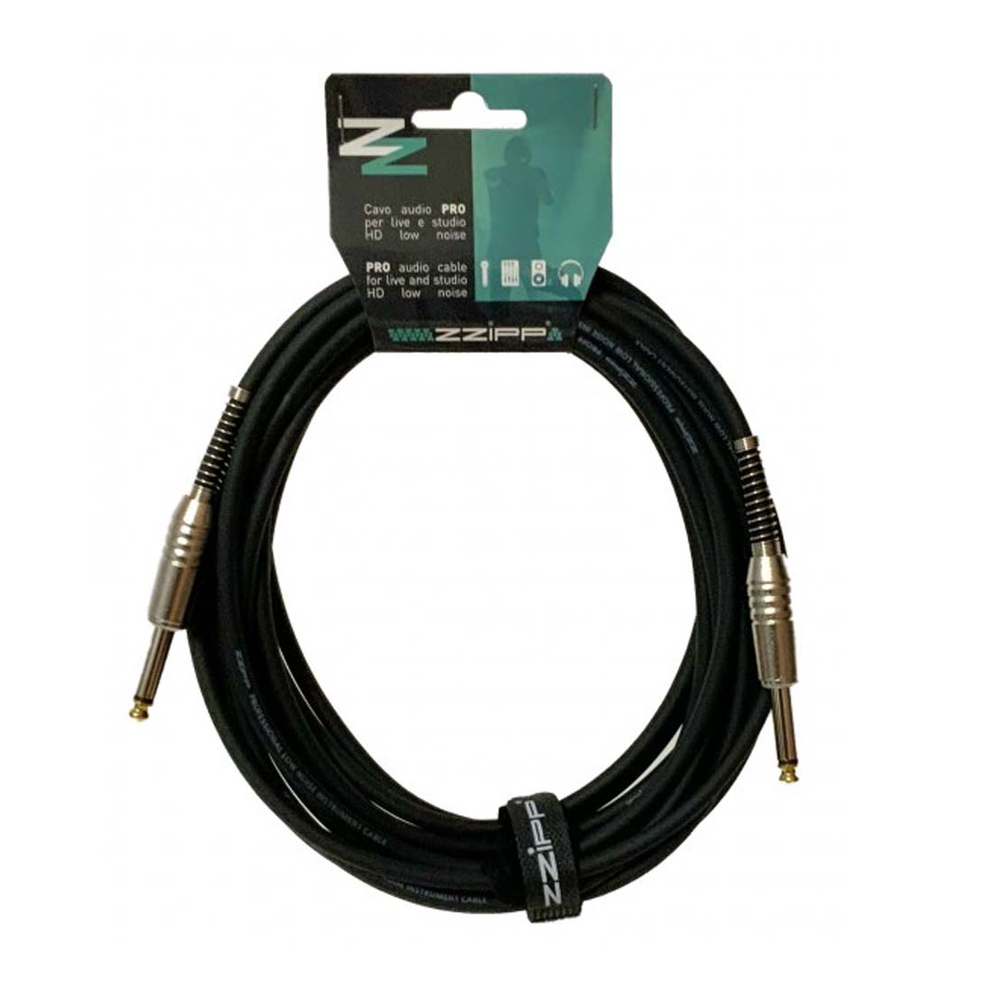 ZZIPP Câble audio asymétrique, câble Jack (TS) 6,35 mm, câble audio professionnel, 1 mètre