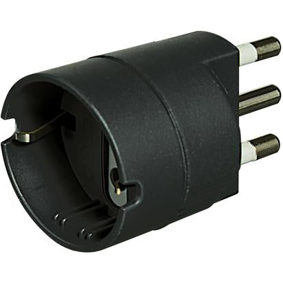 Bticino Adattatore con spina 2P+T 16A e presa tedesca, colore antracite, presa schuko