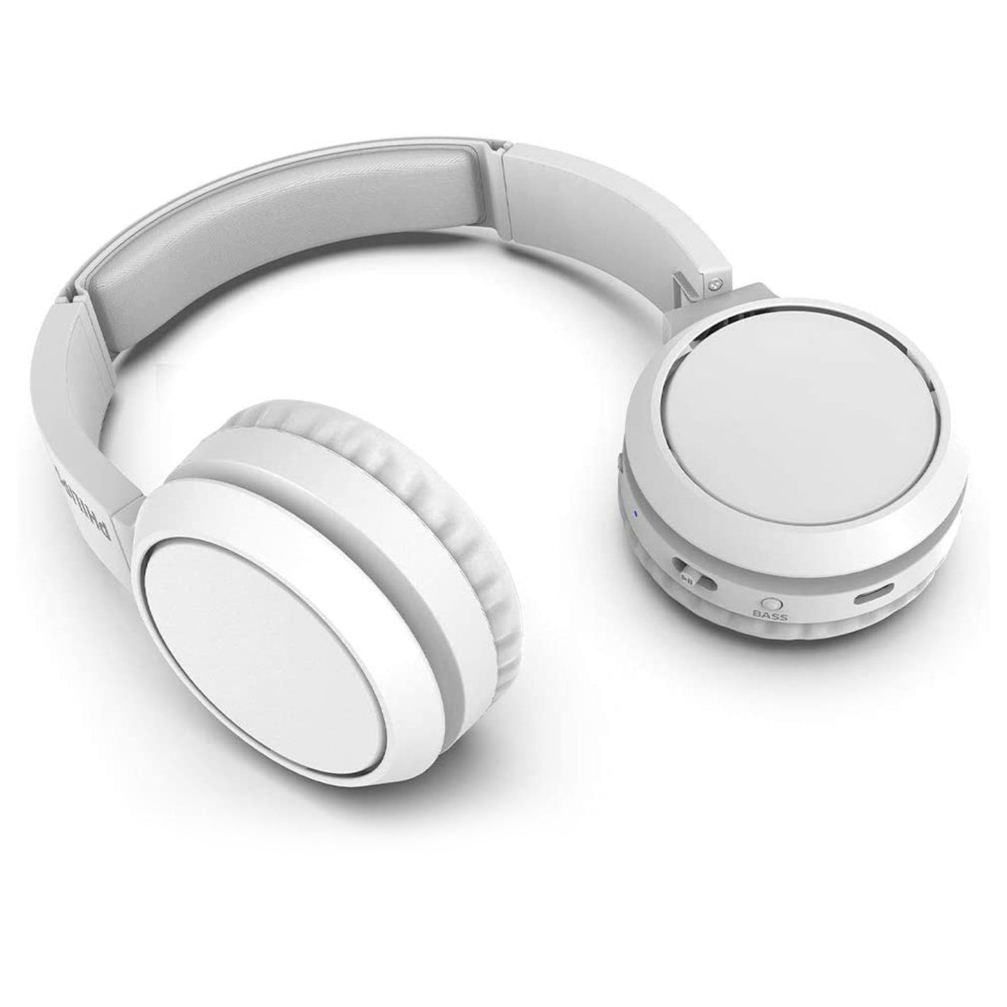 Philips TAH4205 Foldable Bluetooth 5.0 headphones with microphone, Bass Boost button, 29 hours of playtime, fast charging, noise suppression, matte white
