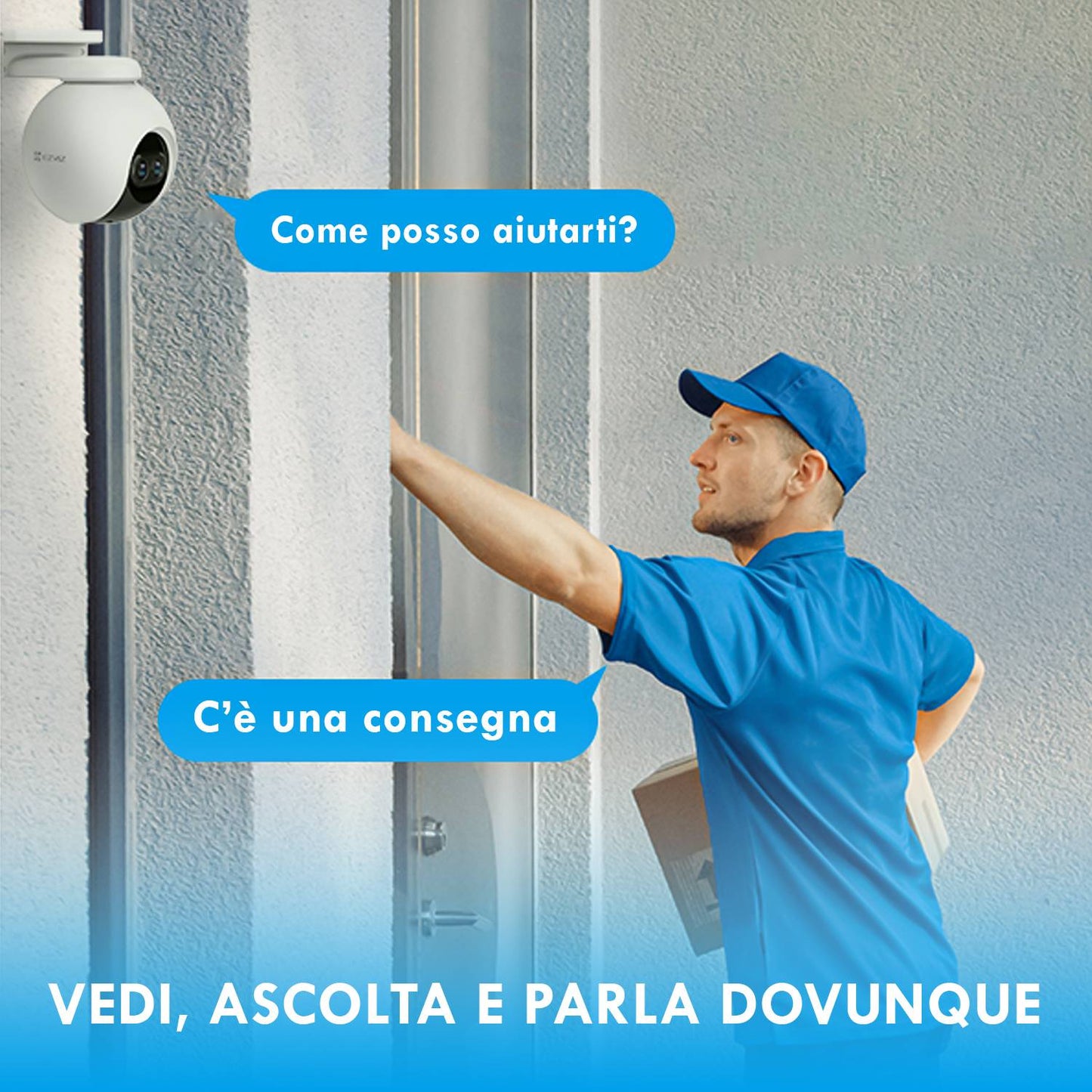 Ezviz C8PF Telecamera di videosorveglianza Wi-Fi, videocamera di sicurezza motorizzata a doppio obiettivo, zoom 8X, camera visione notturna, impermeabile