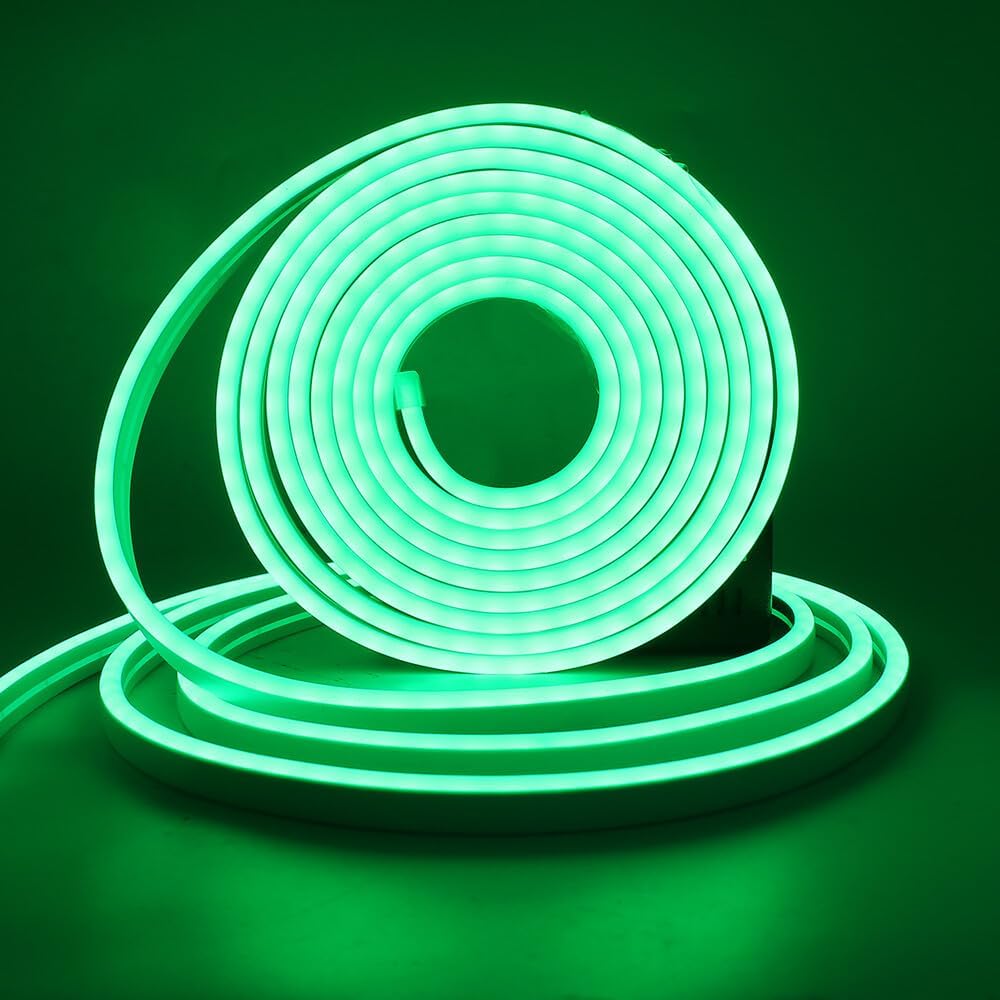 Bande LED GBC Neon, bande LED de 5 mètres, couleur verte pour intérieur et extérieur IP67, séparable tous les mètres, bande LED flexible