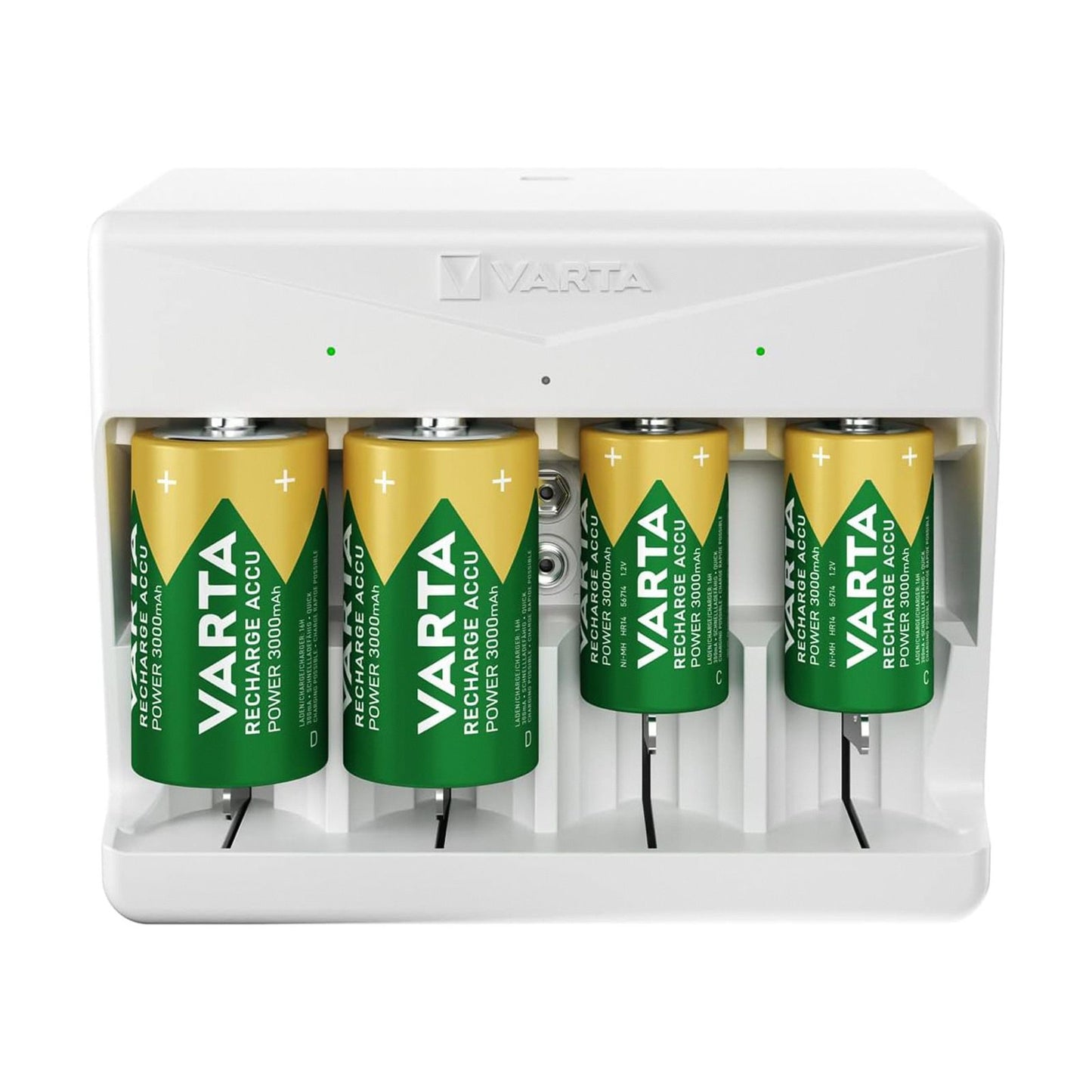 Varta Chargeur de Piles Universel pour AA, AAA, C, D et 9V, Chargeur de Piles Rechargeables avec Indicateur LED