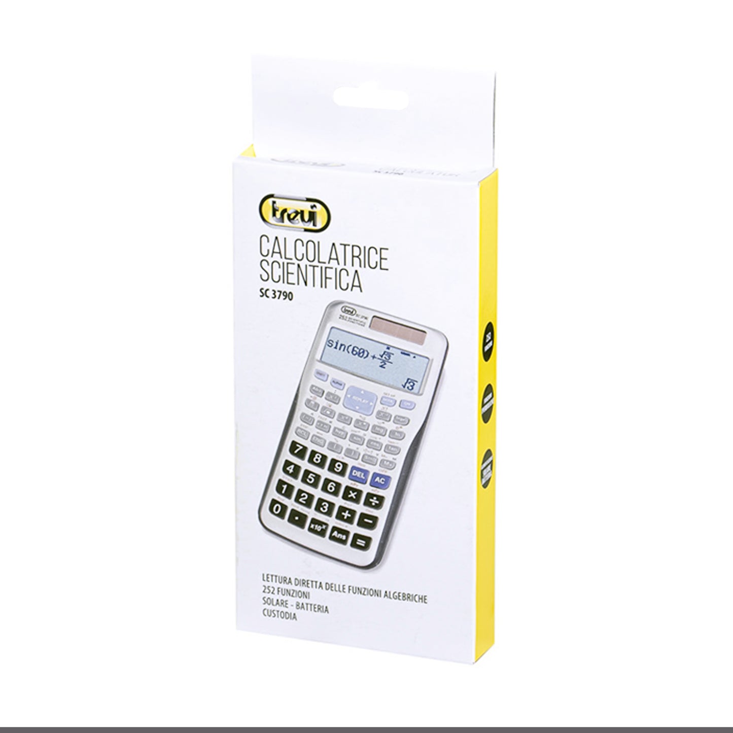 Trevi SC3790 Calcolatrice scientifica elettronica con display, 252 funzioni matematiche, energia solare