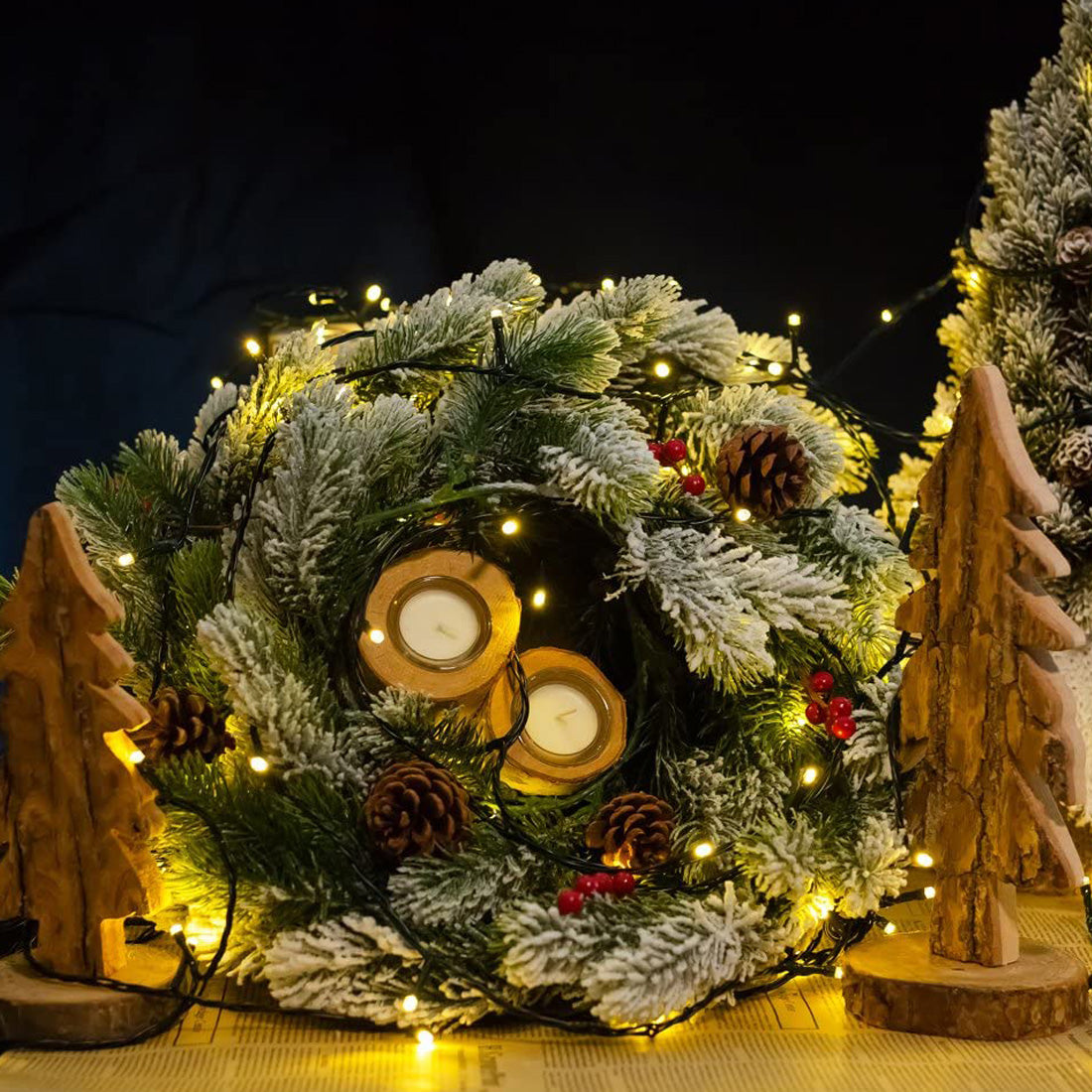 Chaîne lumineuse extérieure GESCO 20 m, lumières LED avec 8 fonctions, 300 LED chaudes, lumières LED décoratives de Noël, éclairage domestique, guirlande lumineuse