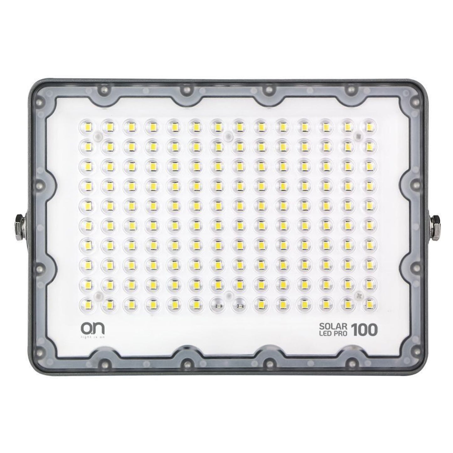 O.N Faretto solare da esterno con luce fredda, faro led con pannello solare e sensore per accensione automatica, lampada led da parete con fotovoltaico 4000K 2000lm