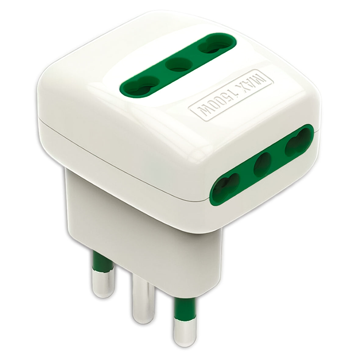 LinkLed Adaptateur triple prise, double prise peu encombrante 16A 250V, multiprise 90 degrés avec trois prises, grande prise maximum 1500W, 2P+T P17/11 - 2P+T 16A PLUG