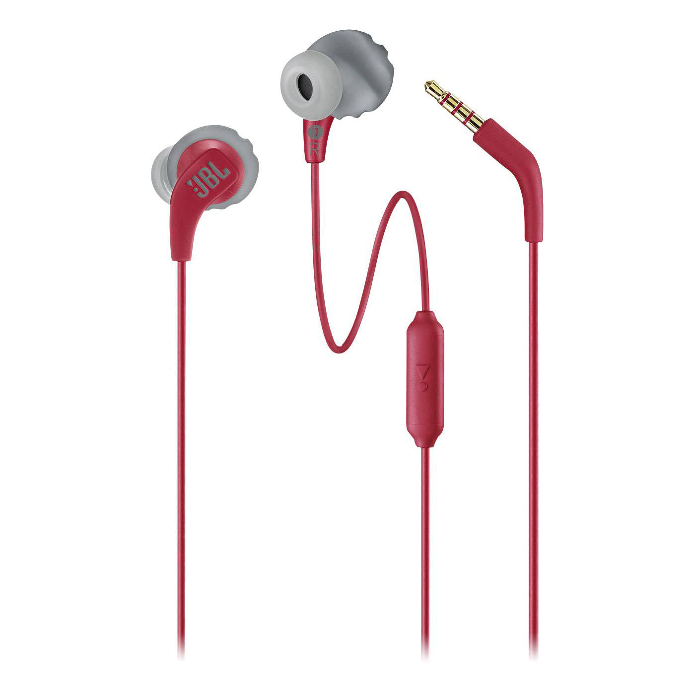 Écouteurs intra-auriculaires de sport étanches JBL Endurance Run, écouteurs à fil rouge