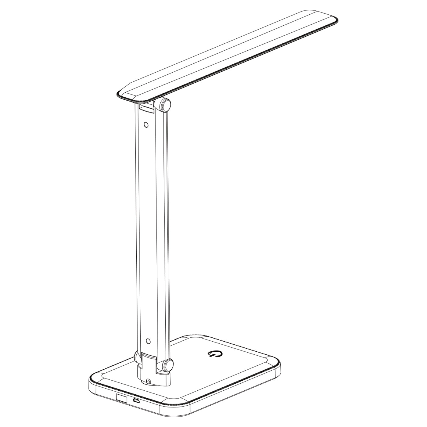 Lampe de table LED Alcapower Vera avec chargement sans fil, 250 lumens, lampe orientable à 180°, lampe à intensité et température réglables de 3000K à 6000K