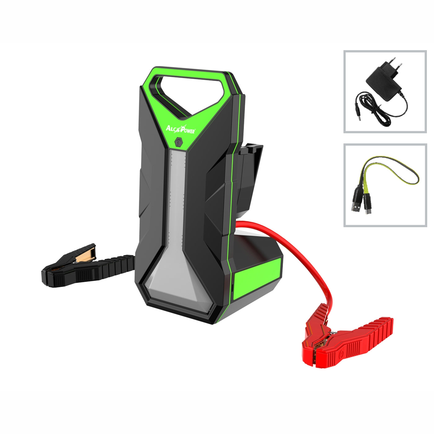Alcapower Emergency starter for cars and motorcycles 2000A, with powerbank and lantern, battery starter, car battery starter
