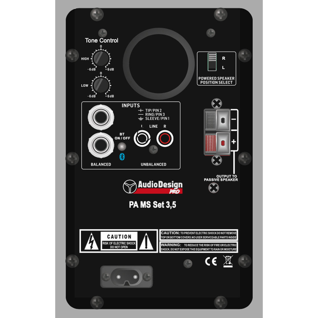 Moniteur Audiodesign Pro Studio, enceintes actives et passives avec woofer et tweeter 90 mm, enceintes audio Bluetooth