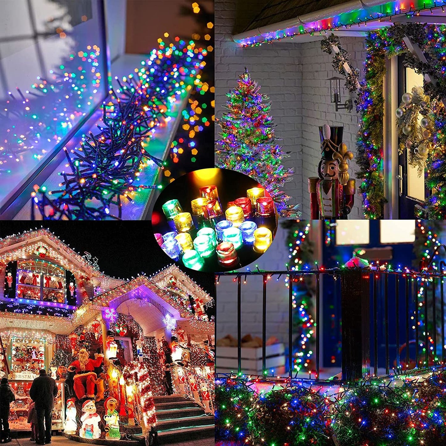 GESCO Catena luminosa esterno 14m, luci led con 8 funzioni, 180 led multicolore, luci led decorative Natale, illuminazione casa, ghirlanda luce