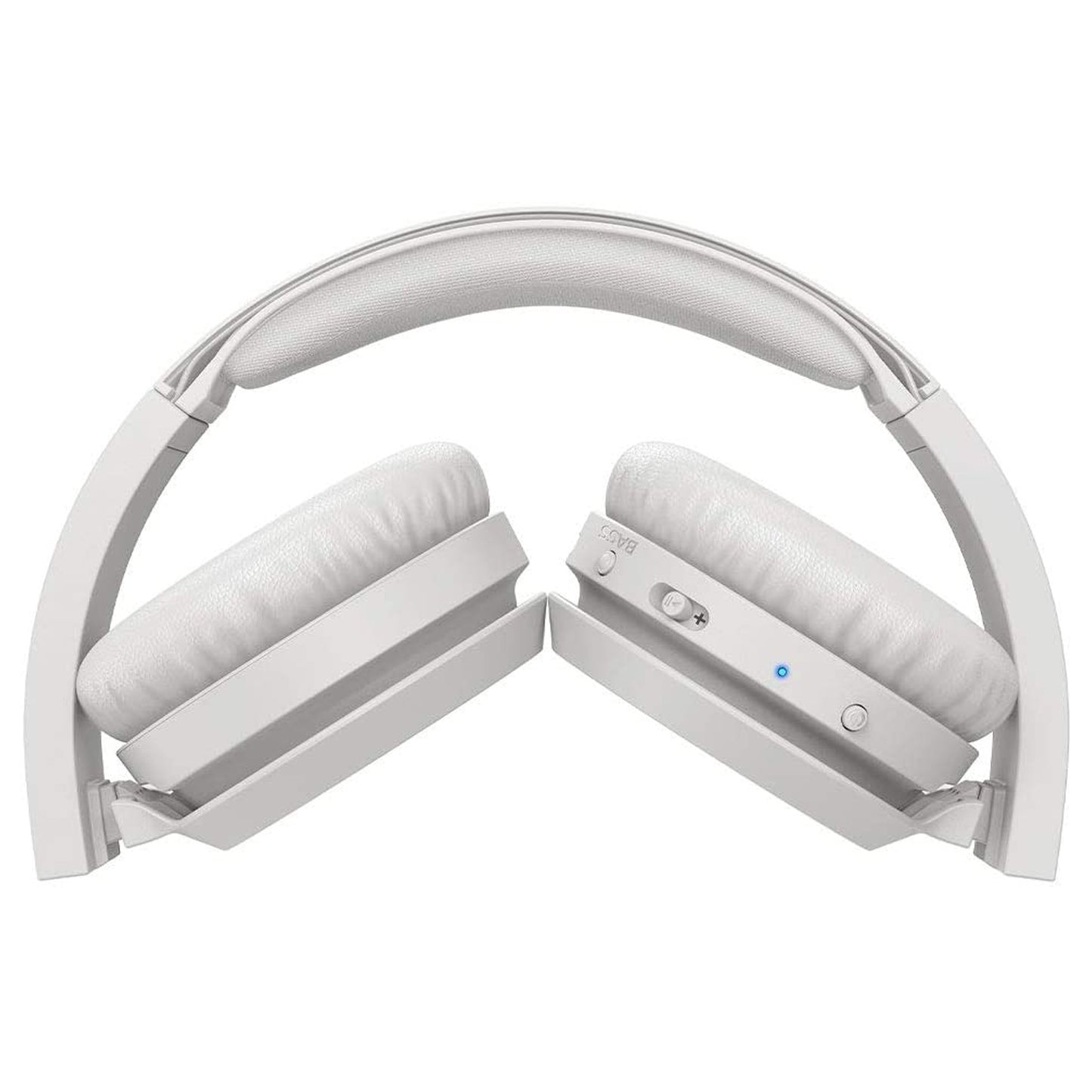 Philips TAH4205 Foldable Bluetooth 5.0 headphones with microphone, Bass Boost button, 29 hours of playtime, fast charging, noise suppression, matte white